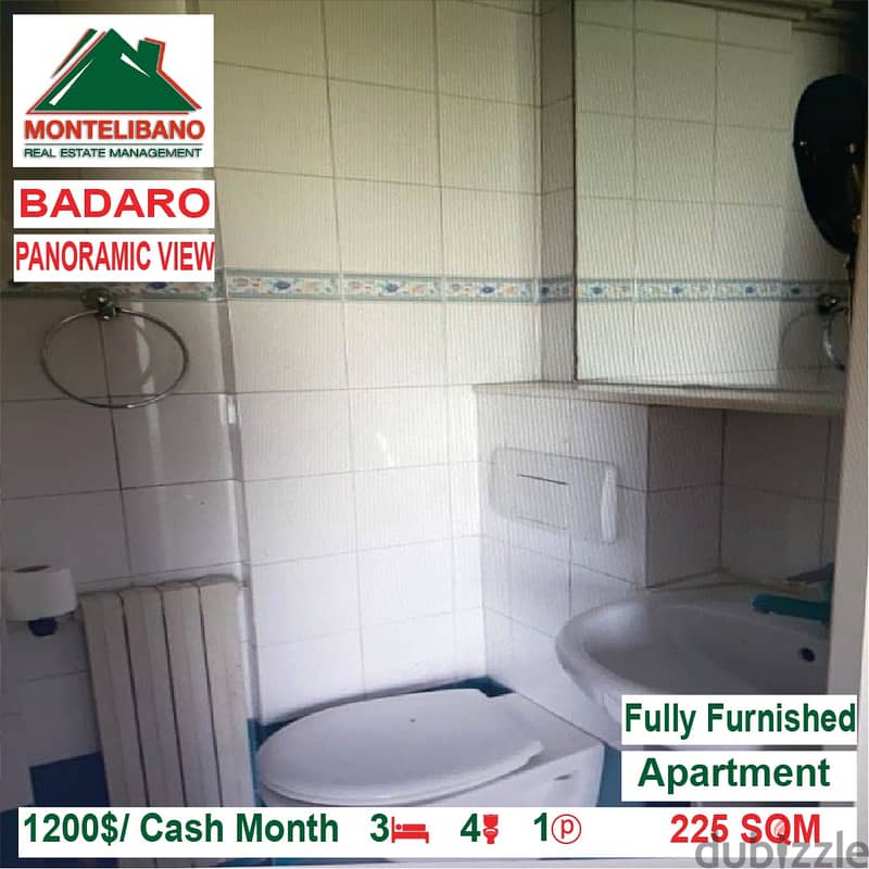 1200$/Cash Month!! Apartment for rent in Badaro!! Panoramic View!! 4