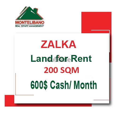 600$!! Land for rent located in Zalka 0