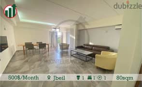 Furnished Apartment for rent in Jbeil Town!Prime Location!