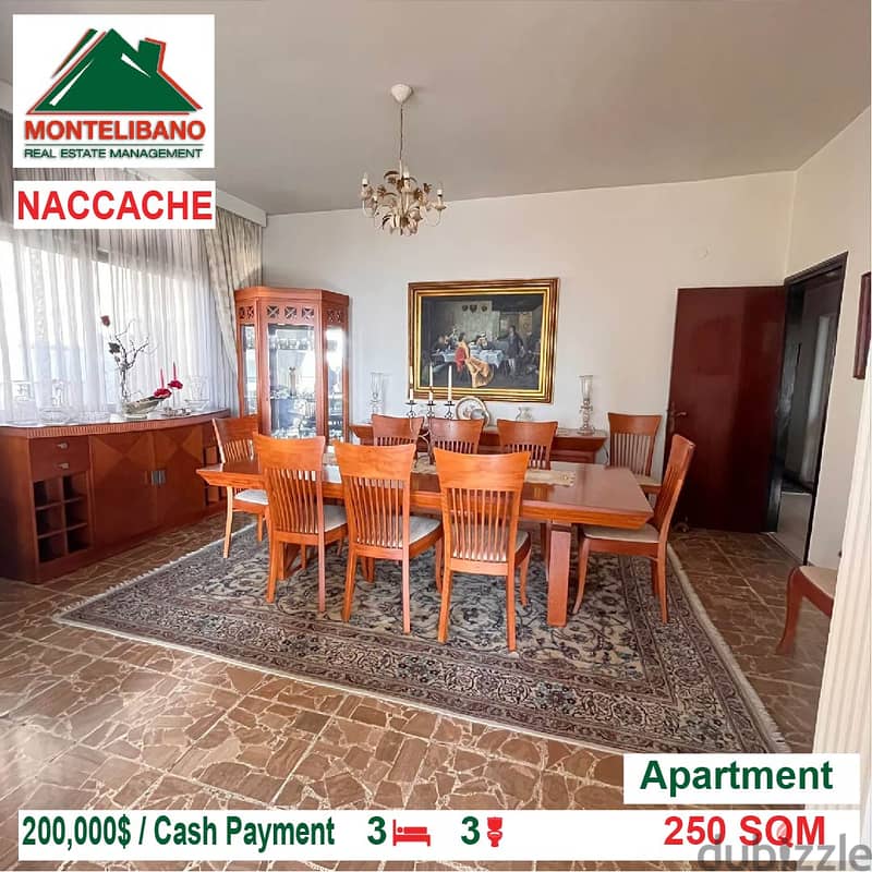 200,000$!! Apartment for sale located in Naccache 2