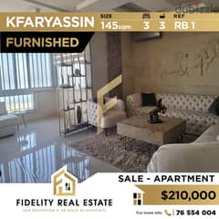 Apartment for sale in Kfaryassine - Furnished RB1 0