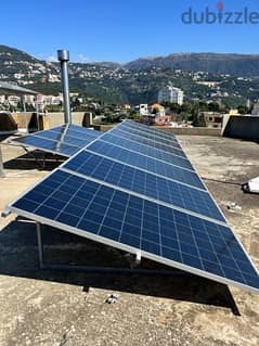 solar panels with metal stands