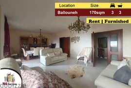 Ballouneh 170m2 | Rent | Furnished | Panoramic View | Catch | KS |