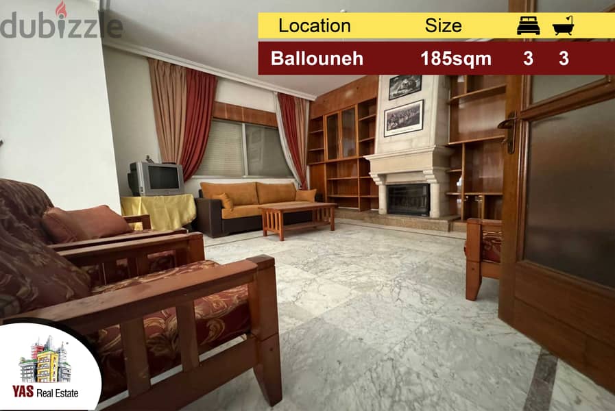 Ballouneh 185m2 | Open View | Well Maintained | Prime Location | EL | 0