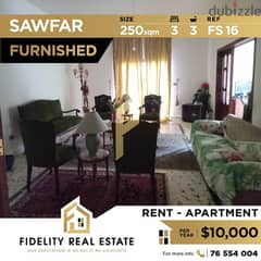 Furnished apartment for rent in Sawfar FS16