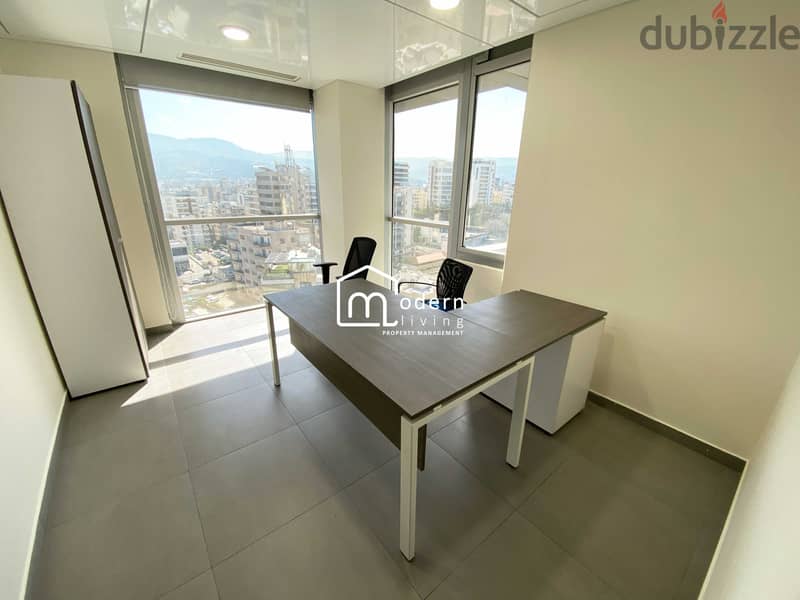 290 Sqm - Open Sea and City View Office For Rent In Sin El Fil 8