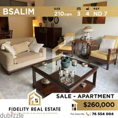 Apartment for sale in Bsalim ND7