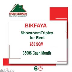 3500$!! Triplex Showroom for rent located in Bikfaya 0