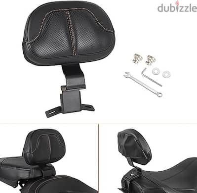 Black Front Driver Rider Backrest With Bakcrest Pad