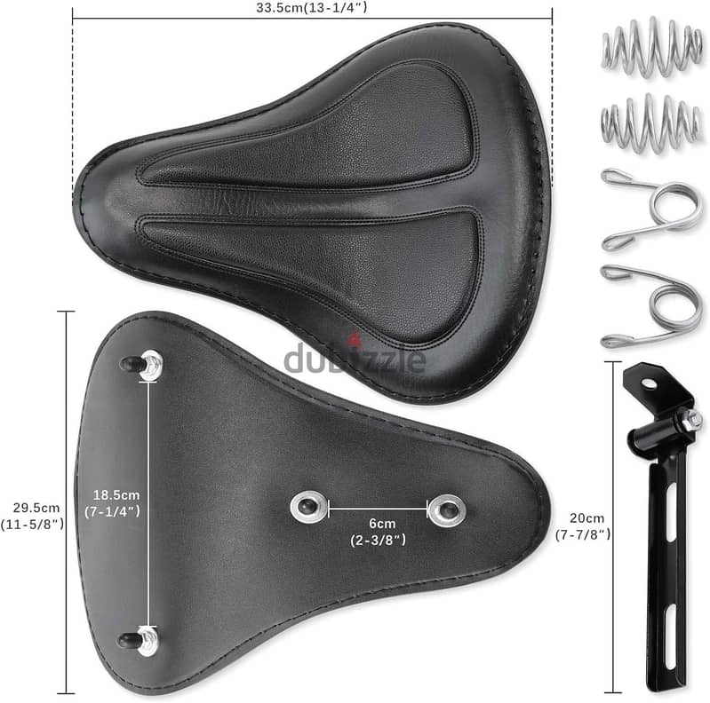 Black Motorcycle Cushion Spring Solo Seat 2
