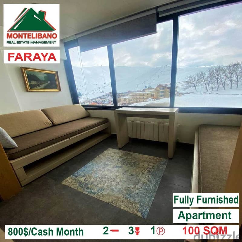 800$!! Fully Furnished Chalet for rent located in Faraya 1