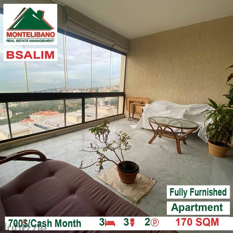 700$ Fully Furnished Apartment for rent located in Bsalim 2