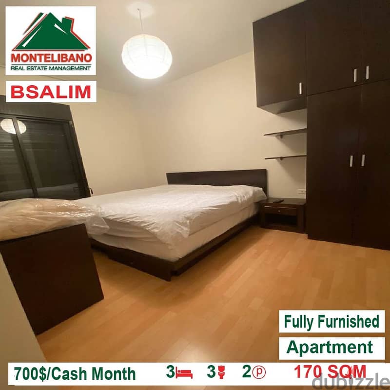 700$ Fully Furnished Apartment for rent located in Bsalim 3