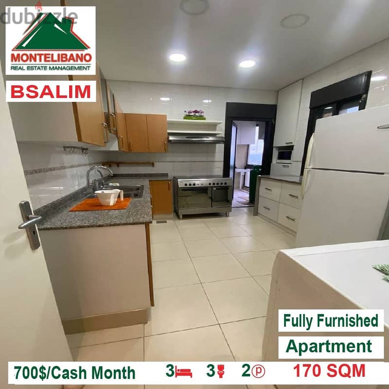 700$ Fully Furnished Apartment for rent located in Bsalim 4