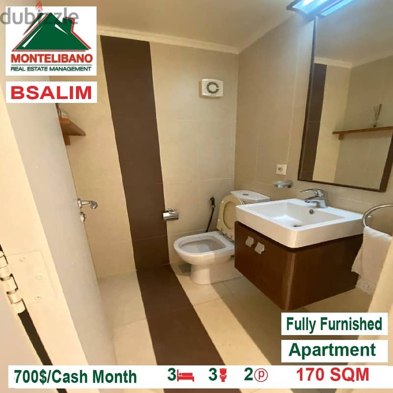 700$ Fully Furnished Apartment for rent located in Bsalim 5