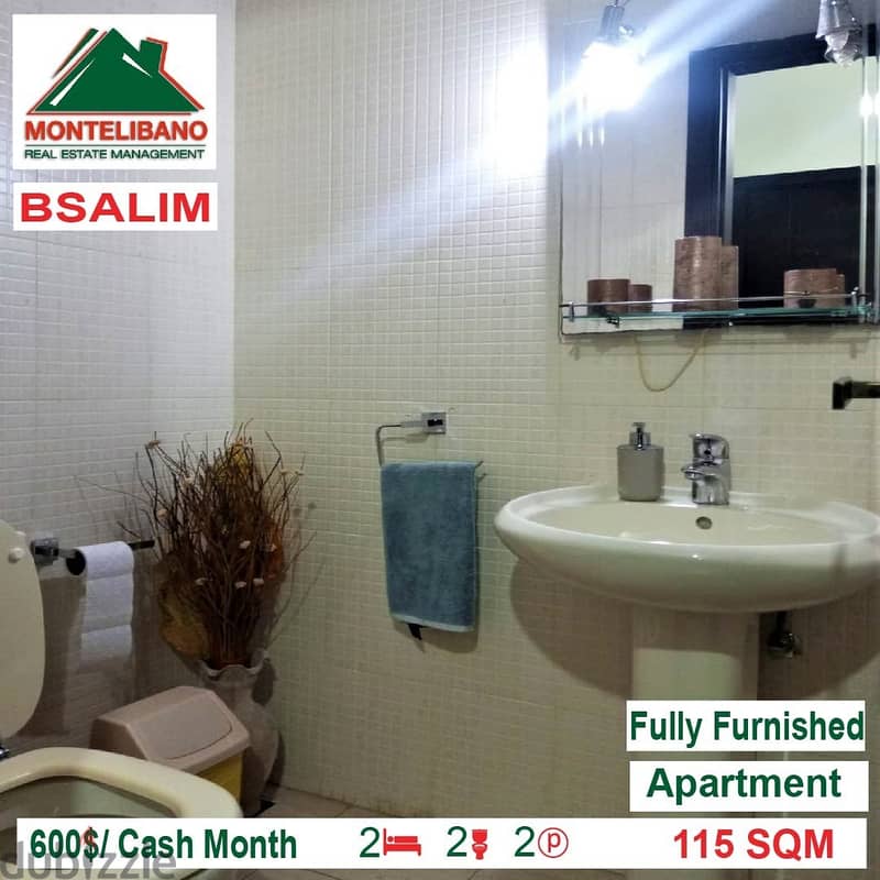600$ Fully Furnished Apartment for rent located in Bsalim 4
