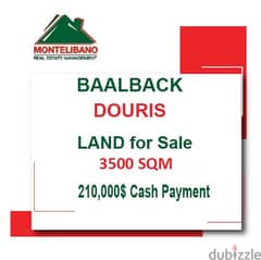210000$!! Land for sale located in Baalback Douris 0
