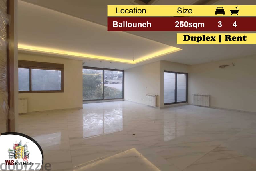 Ballouneh 250m2 | 50m2 Terrace | Rent | Duplex | Panoramic View |KS | 0