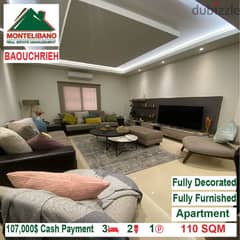 107,000$ Cash Payment!! Apartment for sale in Baouchrieh!!