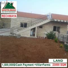 1,500,000$!! Land+Villa+Farms for sale located in Rechmaya Aley