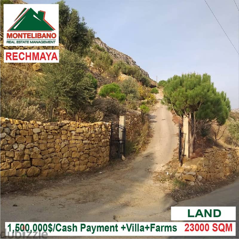 1,500,000$!! Land+Villa+Farms for sale located in Rechmaya Aley 3