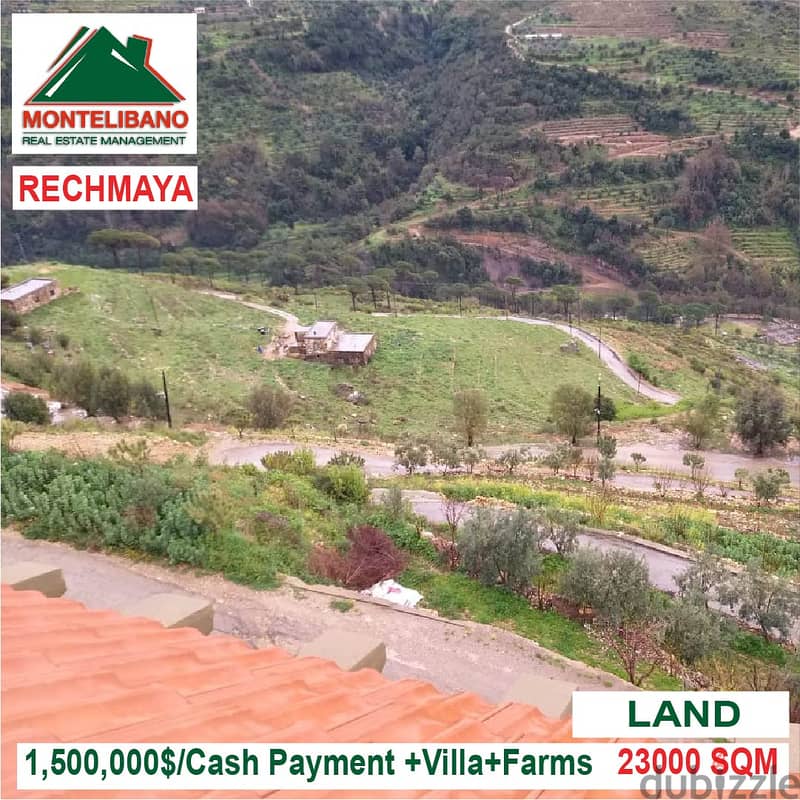 1,500,000$!! Land+Villa+Farms for sale located in Rechmaya Aley 5