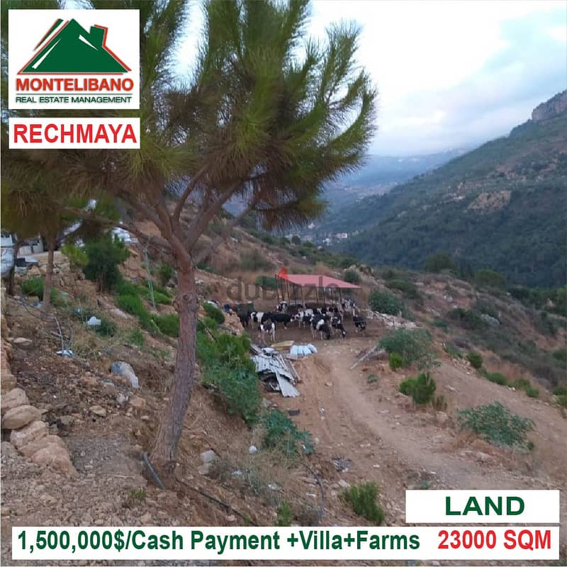1,500,000$!! Land+Villa+Farms for sale located in Rechmaya Aley 7