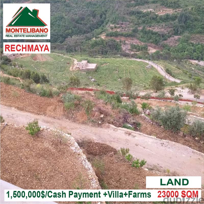 1,500,000$!! Land+Villa+Farms for sale located in Rechmaya Aley 8