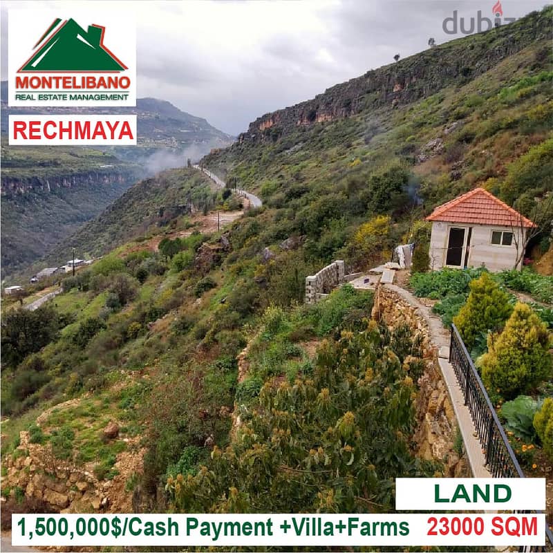 1,500,000$!! Land+Villa+Farms for sale located in Rechmaya Aley 9