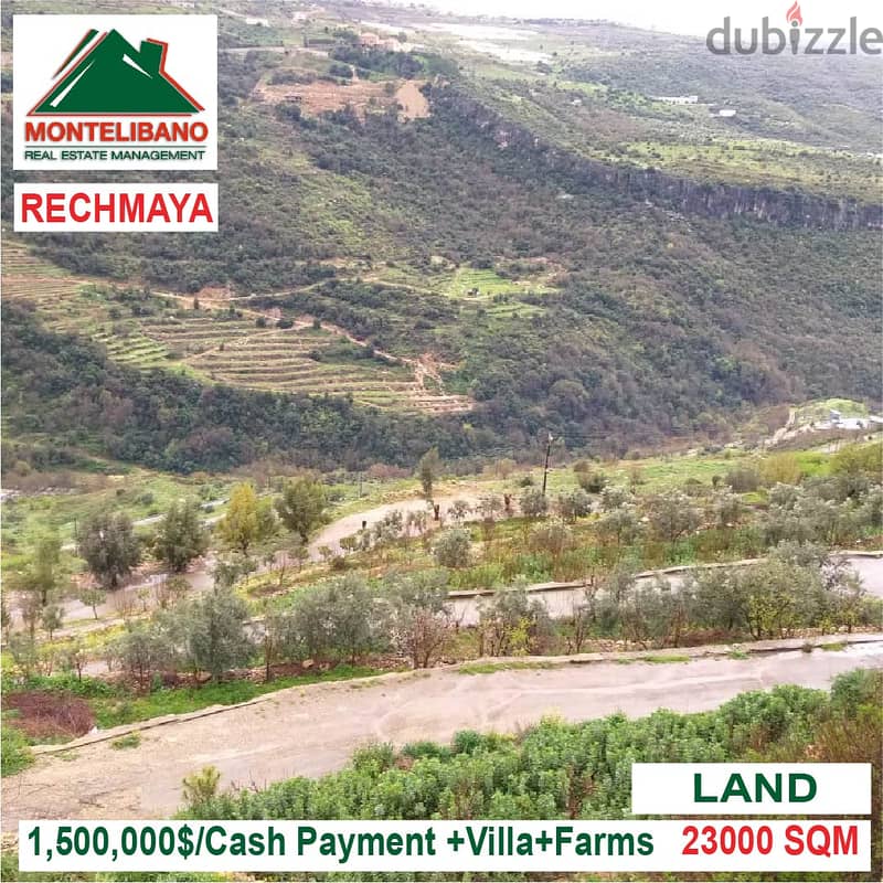1,500,000$!! Land+Villa+Farms for sale located in Rechmaya Aley 11