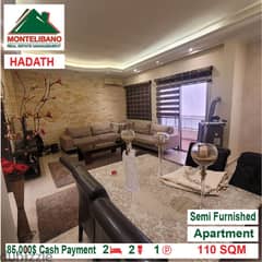 85000$!! Semi Furnished Apartment for sale located in Hadath 0