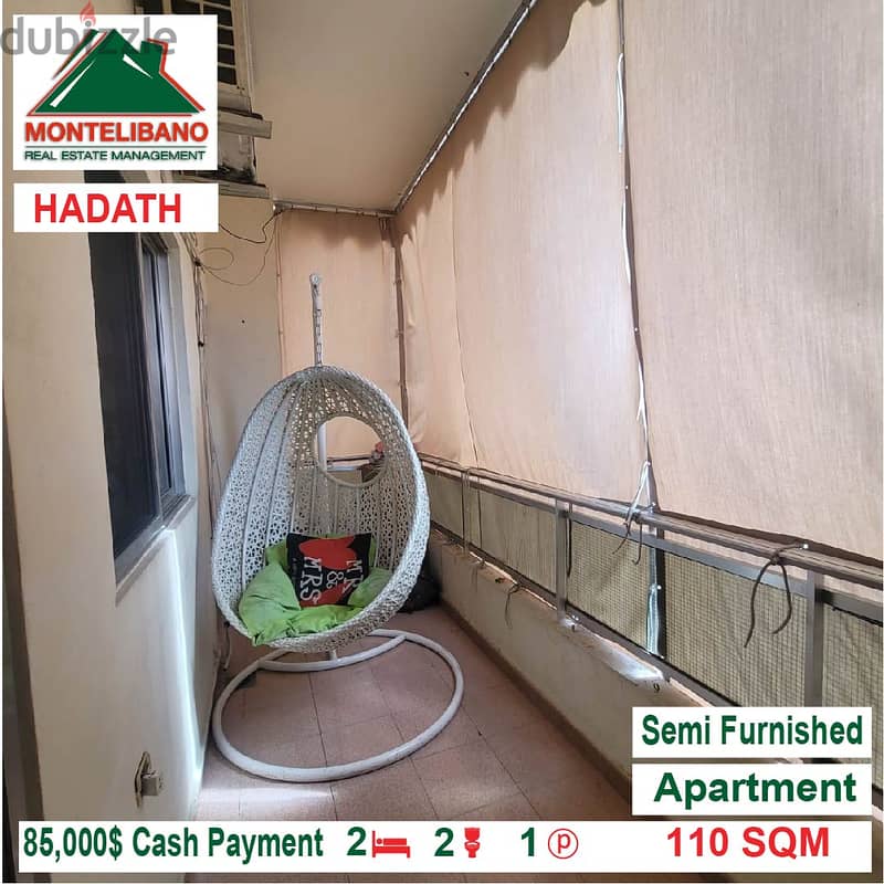 85000$!! Semi Furnished Apartment for sale located in Hadath 1