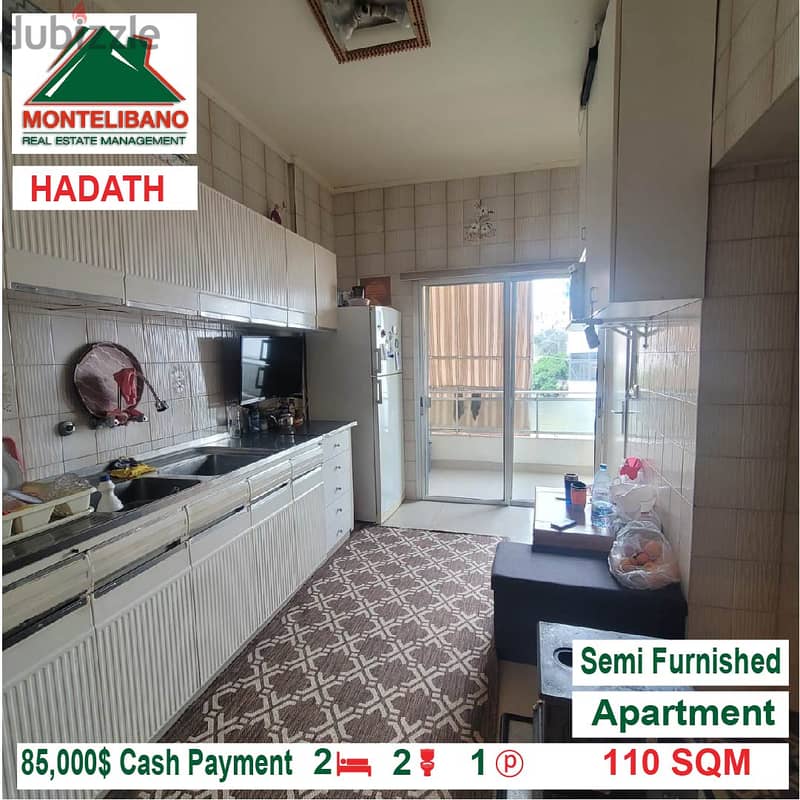 85000$!! Semi Furnished Apartment for sale located in Hadath 4