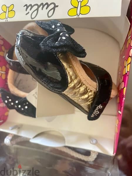 size 16 gold and shiny black girl baby shoes 1