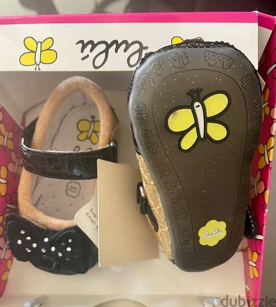 size 16 gold and shiny black girl baby shoes 2