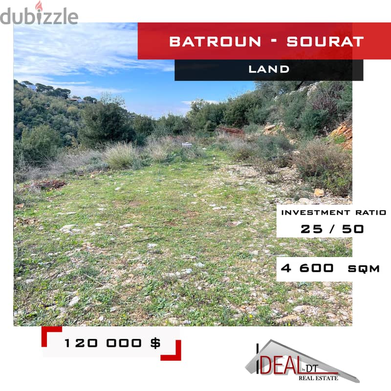 Land for sale in Batroun Sourat 4600 sqm ref#jcf3321 0