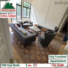 750$!! Fully Furnished Apartment for rent located in Furn Chebbak