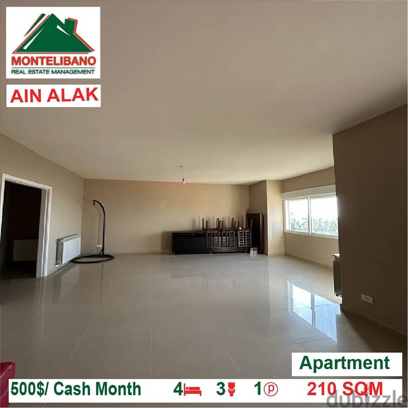 500$/Cash Month!! Apartment for rent in Ain Alak!! 1