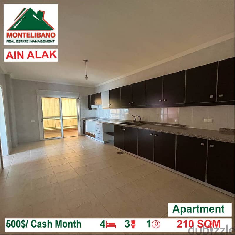 500$/Cash Month!! Apartment for rent in Ain Alak!! 3