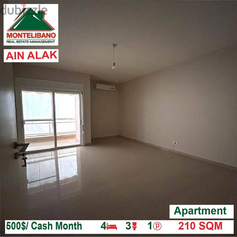 500$/Cash Month!! Apartment for rent in Ain Alak!! 4