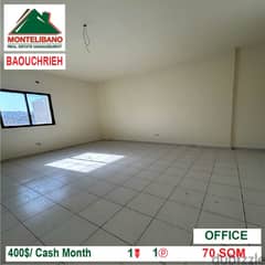 400$/Cash Month!! Office for rent in Baouchrieh!! 0