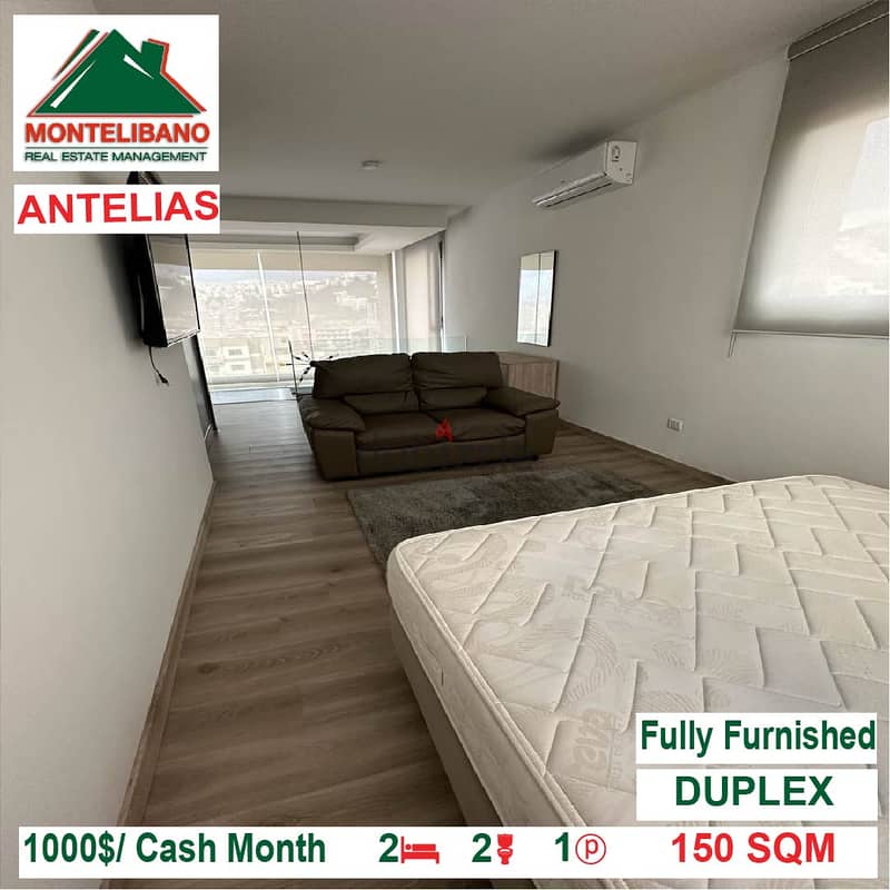 1000$/Cash Month!! Duplex for rent in Antelias!! 1