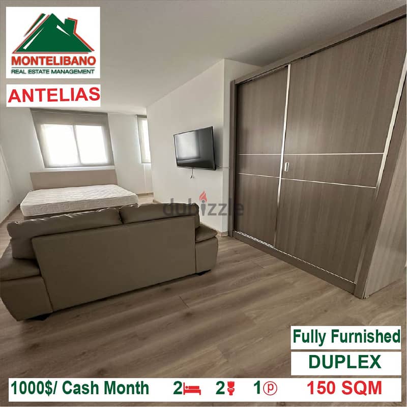 1000$/Cash Month!! Duplex for rent in Antelias!! 2