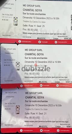 3 Chantal Goya front rows tickets