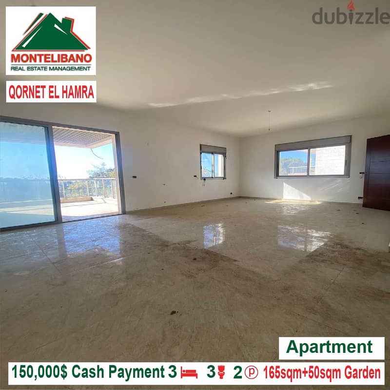150000$!! Apartment+Garden for sale located in Qornet El Hamra 1