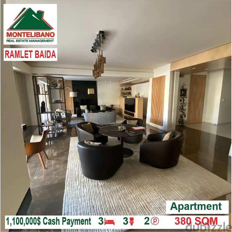 1,100,000$!!! Apartment for sale located in Ramlet Baida 2