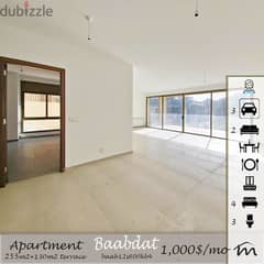 Baabdat | High End 4 Bedrooms Apart + Terrace | Open View | Luxurious