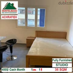 400$/Cash Month!! Studio for rent in Achrafieh!!