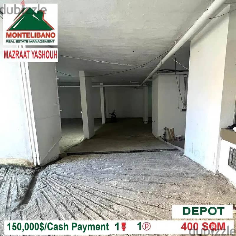 150,000$ Cash Payment!! Depot for sale in Mazraat Yashouh!! 2