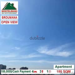 158,000$ Cash Payment!! Apartment for sale in Broumana!!